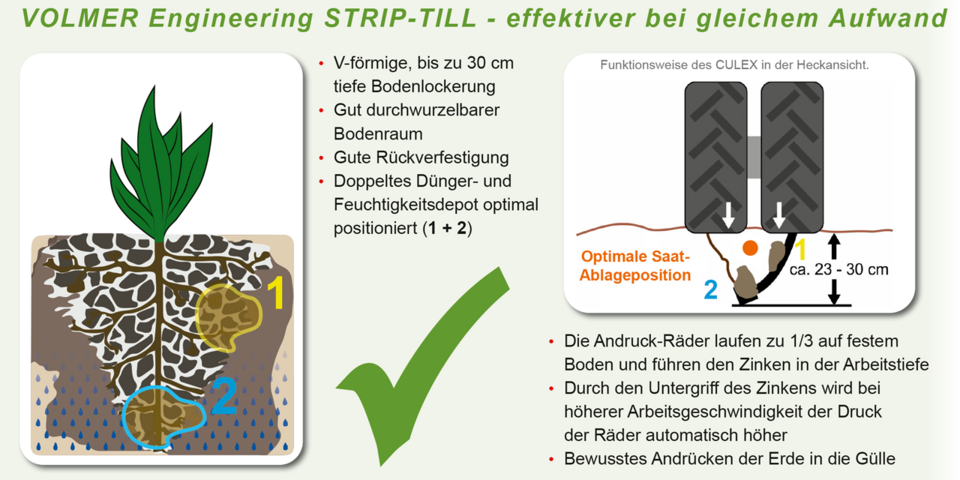 Vorteile Volmer Culex Strip Till Gerät für die Pflanze